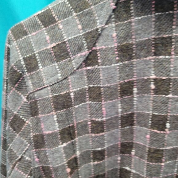 Baxis Womens Medium Plaid Wool Jacket With Button Front Closure & Pockets - Picture 9 of 11